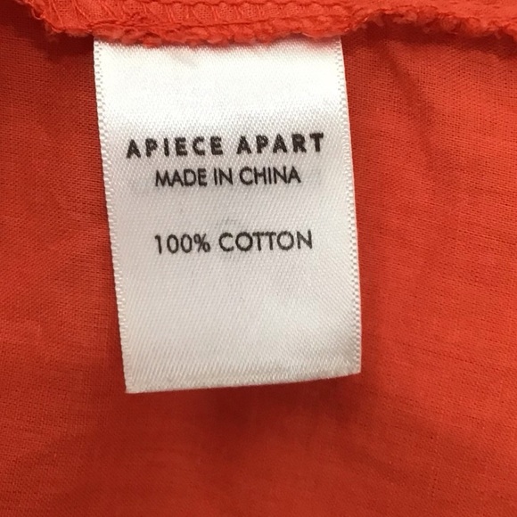 Apiece Apart Boho Red Cotton Cropped Off The Shoulder Ruffle Sleeve Blou… - Picture 3 of 9